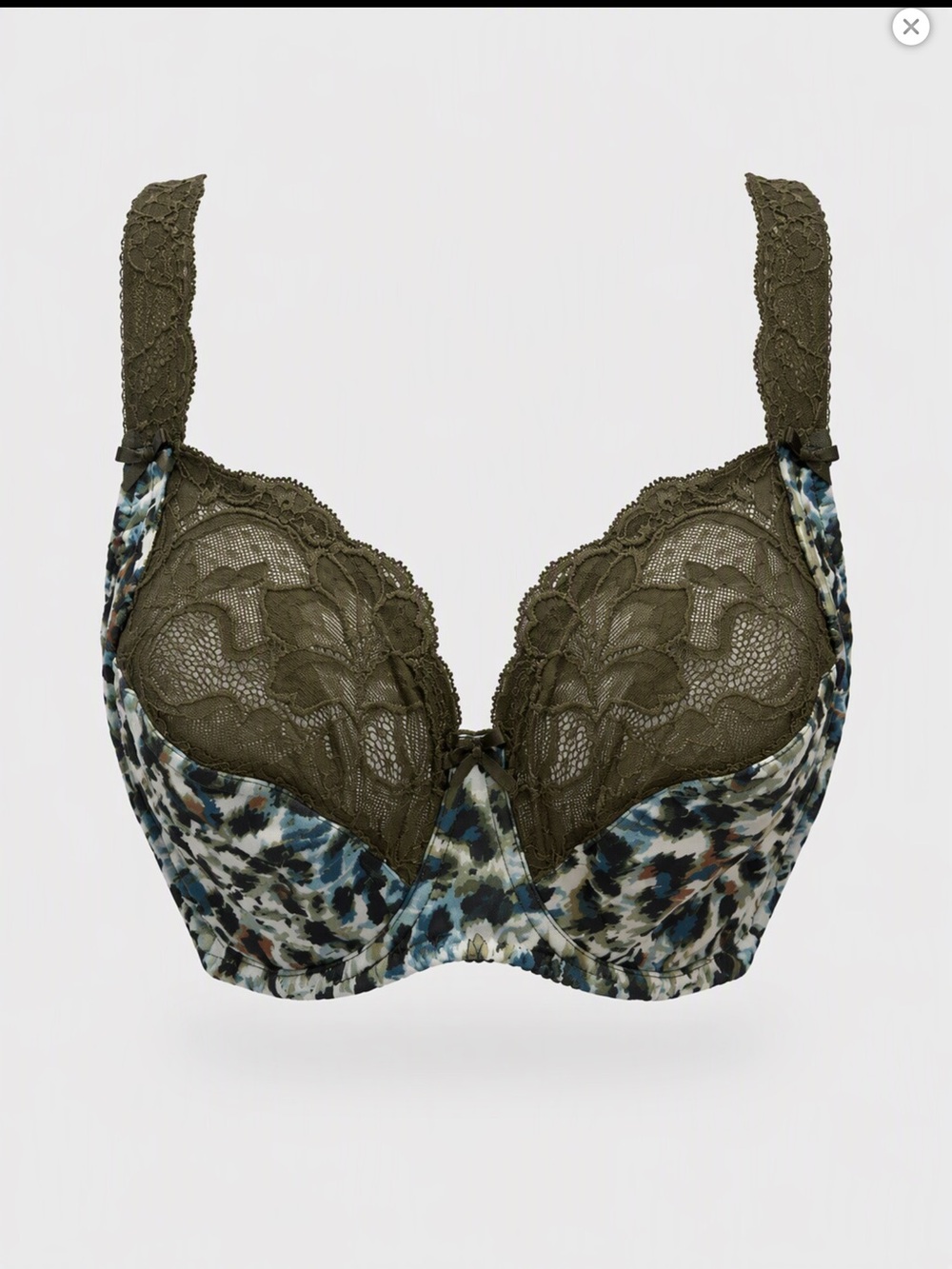 Prima Donna Olive Lace & Blue Multicolor Print Underwire Bra